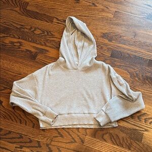 ALO Muse Cropped Cozy Gravel Hoodie